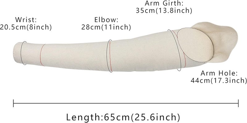 DE-LIANG Dress Form's Pattern Sewing Arms for Men,Adult Male Soft Cotton Arms for Full Body Tailor Mannequin, Fitting Mannequin's Arms 65cm, Draping Male Cotton Soft Arms,Size 96, Beige 1 Pair - Image 1